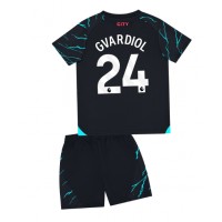Manchester City Josko Gvardiol #24 Tredje Dräkt Barn 2023-24 Kortärmad (+ Korta byxor)